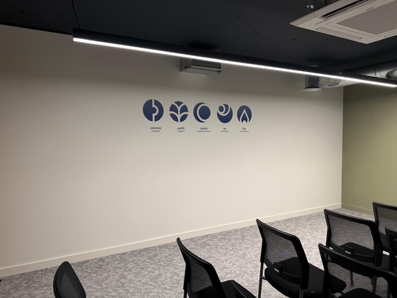 An image of the reception branding.